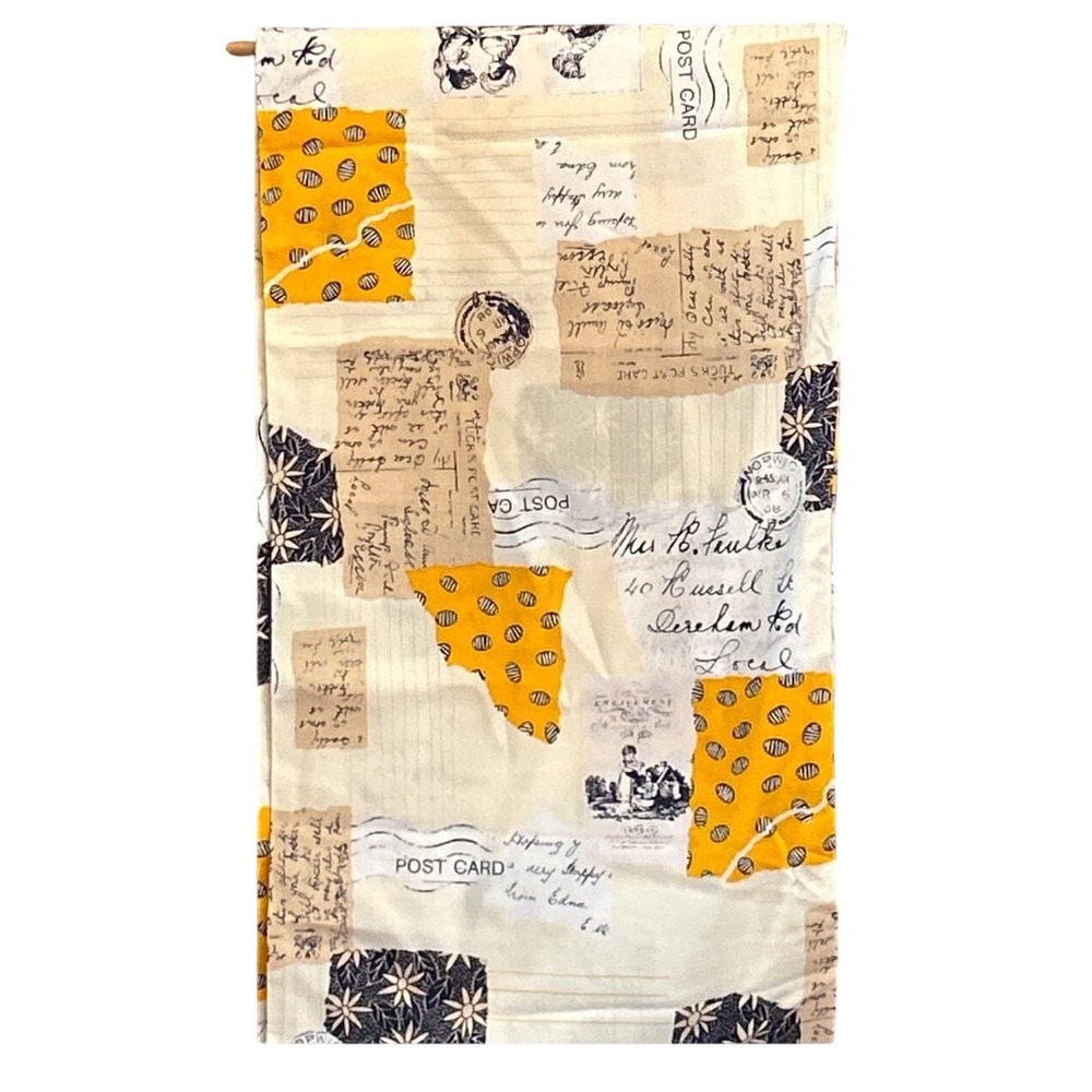 Vintage John Kaldor Fabric Postcard Print Ephemera Dark Academia Travelcore